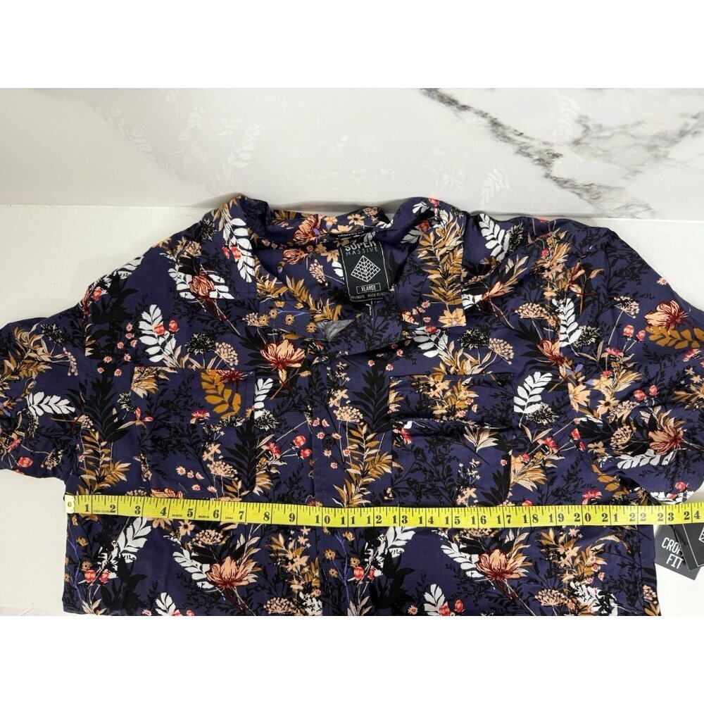 Super Massive Shirt Men's XL Floral Harvest Short Sleeve Crop Fit​ - Picture 4 of 7